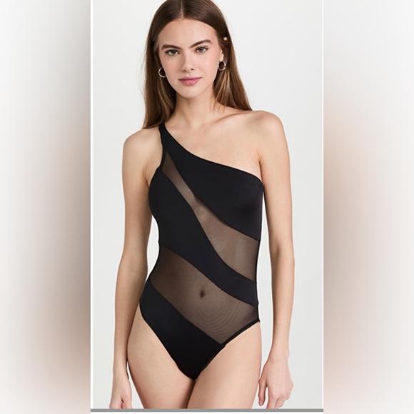 Norma Kamali Snake Mesh Mio One Piece in Black XS 265$ - Picture 5 of 9